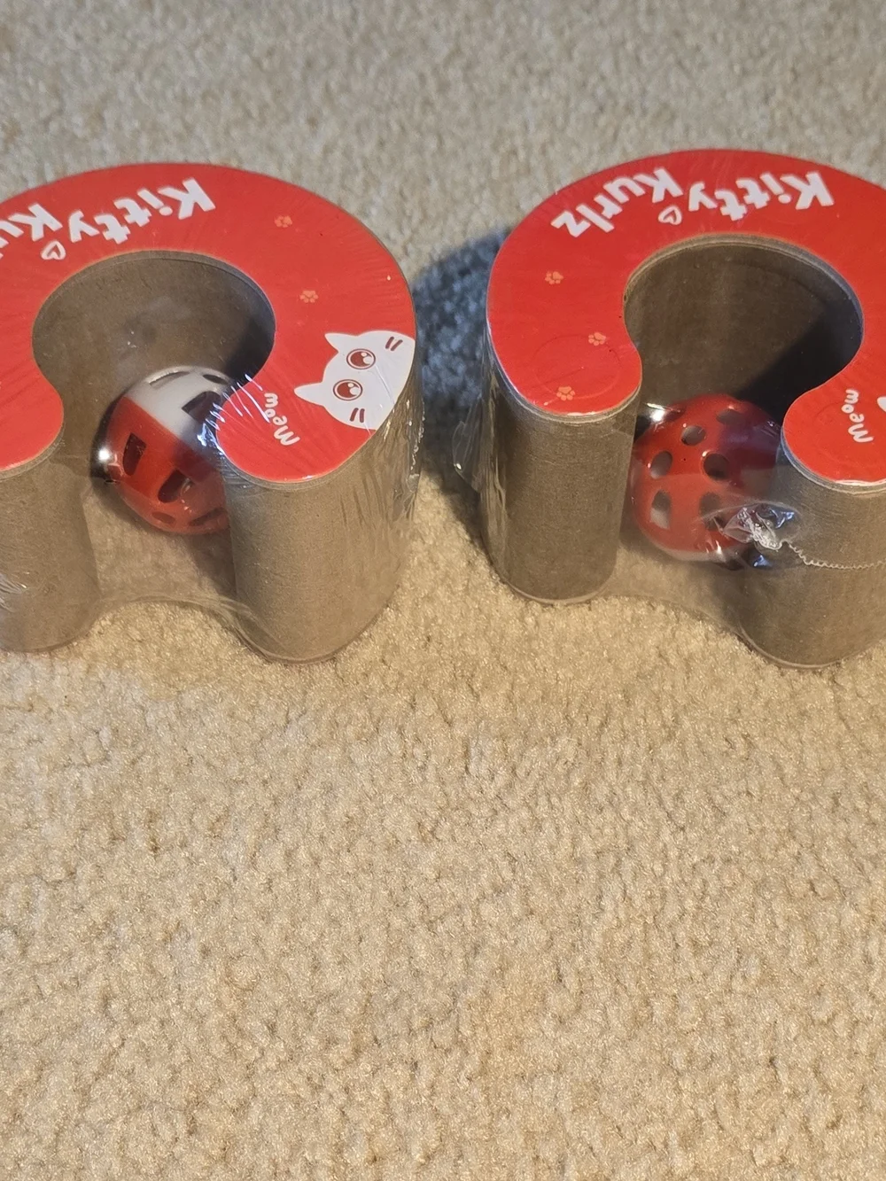 Kitty Interactive Red Bell Ball Cat Toy by